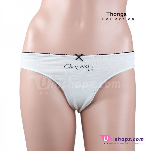 White Cotton Thongs Women Lingerie