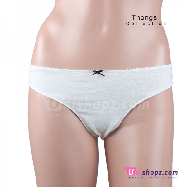 White Cotton Thongs Women Lingerie